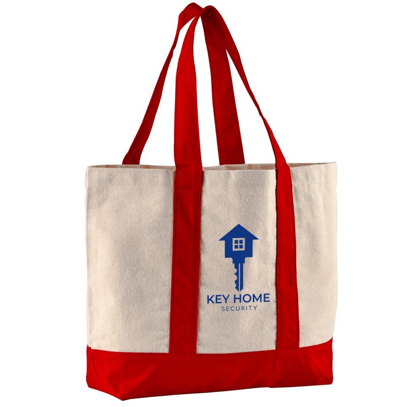 10-Oz-Newport-Cotton-Canvas-Striped-Tote-Bag-8442 Custom 10 Oz. Newport Cotton Canvas Striped Tote Bag with logo