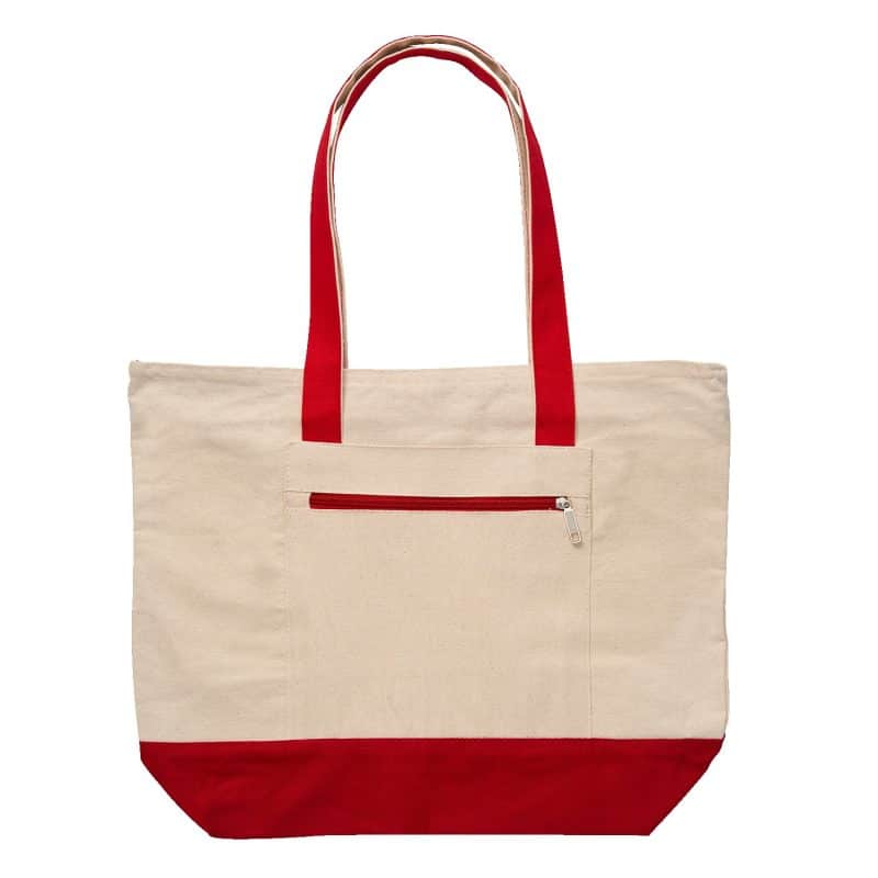 Custom 12 Oz. Cotton Canvas Zippered Tote Bag with logo - 1