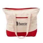 Custom 12 Oz. Cotton Canvas Zippered Tote Bag with logo