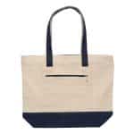 Custom 12 Oz. Cotton Canvas Zippered Tote Bag with logo - 3