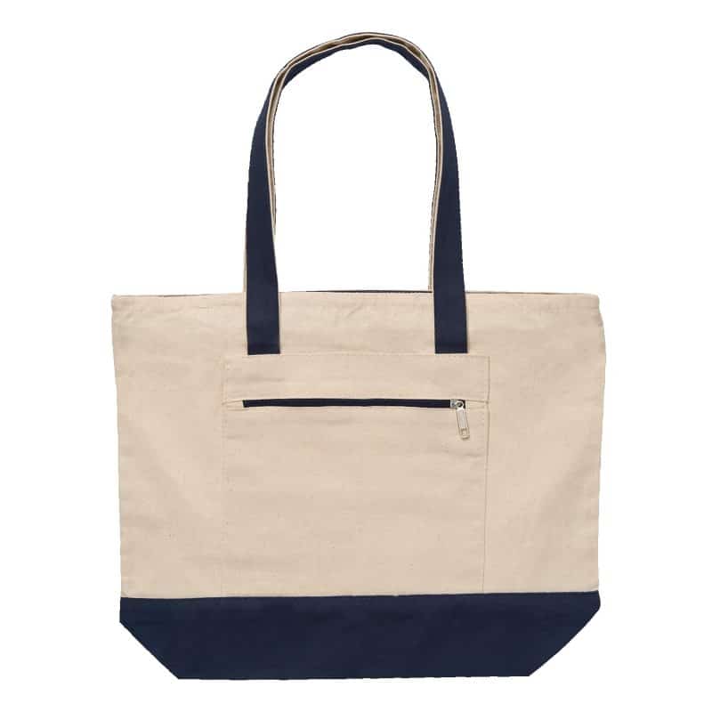 Custom 12 Oz. Cotton Canvas Zippered Tote Bag with logo - 3