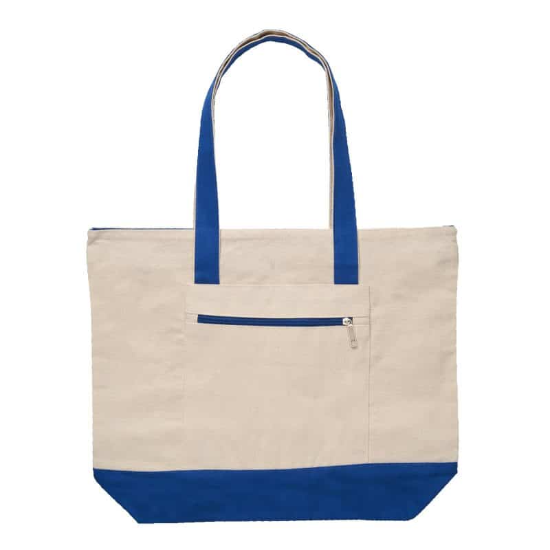 Custom 12 Oz. Cotton Canvas Zippered Tote Bag with logo - 4