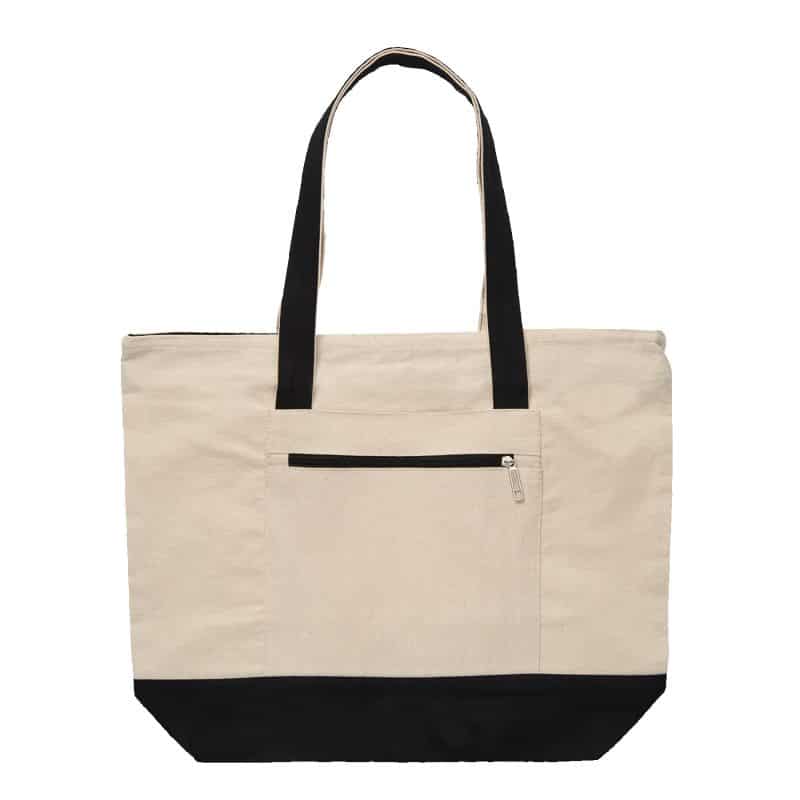 Custom 12 Oz. Cotton Canvas Zippered Tote Bag with logo - 5