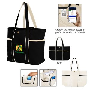 Custom Aware™ 10 Oz. Recycled Cotton Canvas Tote Bag with logo