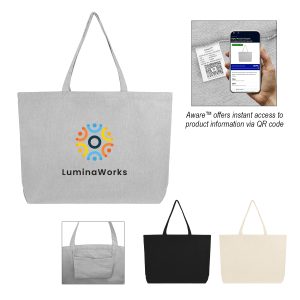 Custom Aware™ 9 Oz. Recycled Cotton Shopper Tote Bag with logo