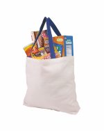 Custom Cotton Canvas Tote Bag with Color Accents with logo - 1