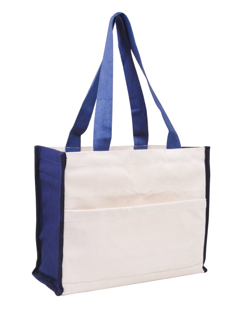 Custom Cotton Gusset Accent Box Tote Bag with logo - 4