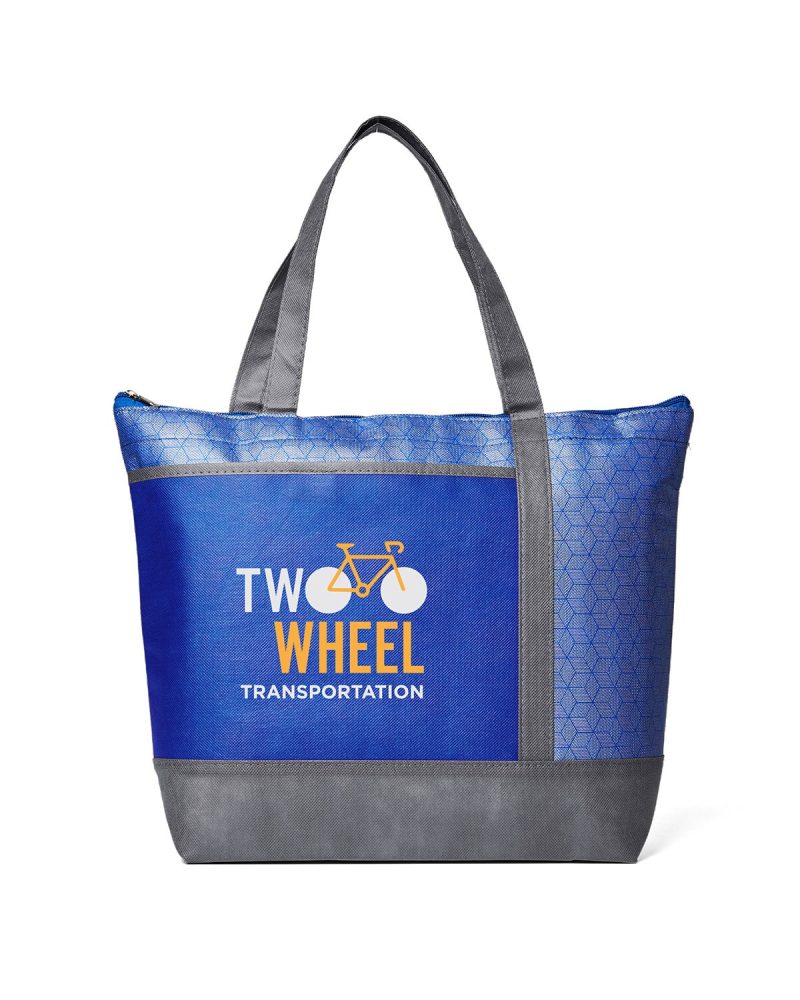 Custom Hexagon Pattern Non-Woven Cooler Tote Bag with logo