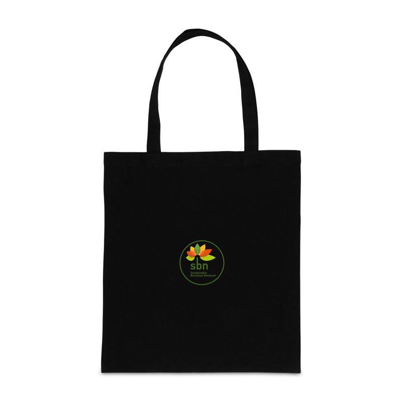 Custom Impact AWARE™ Recycled Cotton Tote w/Bottom 145g - Black with logo