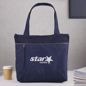 Custom RPET Mesh Zippered Tote Bag with logo