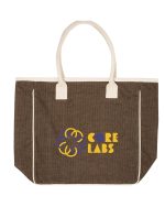 Custom Seville Jute & Canvas Tote Bag with logo