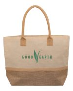 Custom Wanderlust Laminated Jute & Canvas Tote Bag with logo