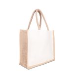 Custom Jute Cotton Tote w/Webbing Handle with logo - 5
