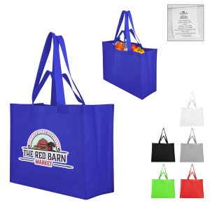 Custom Matte Laminated Recycled Non-woven Dual Handle Shopper Tote Bag with logo
