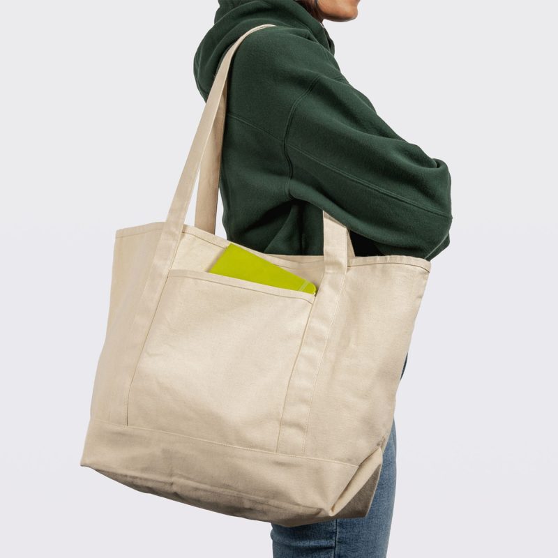 Custom Saratoga Recycled Cotton Tote 10 Oz with logo - 3
