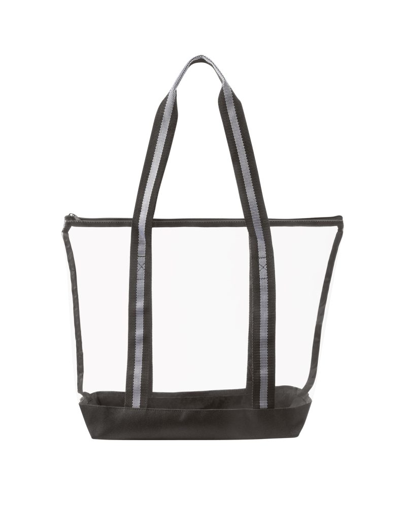 Custom All Access Clear Tote Bag with Zipper with logo - 2
