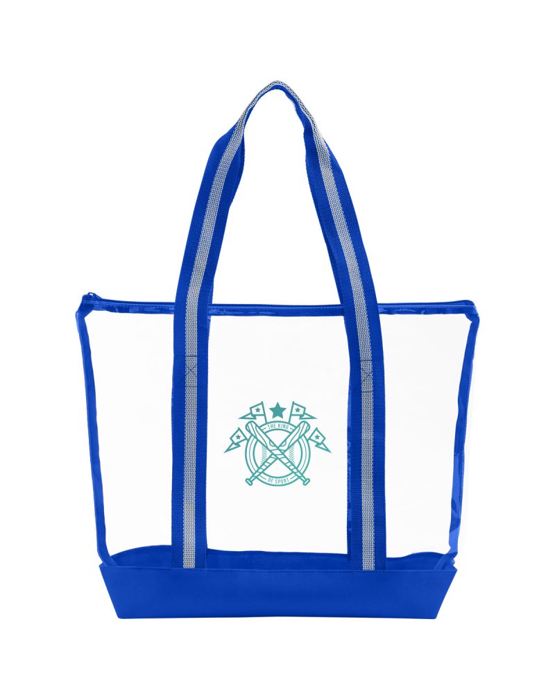 Custom All Access Clear Tote Bag with Zipper with logo