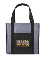 Custom Good Value™ Laminated Heathered Non-Woven Grocery Tote with logo - 1