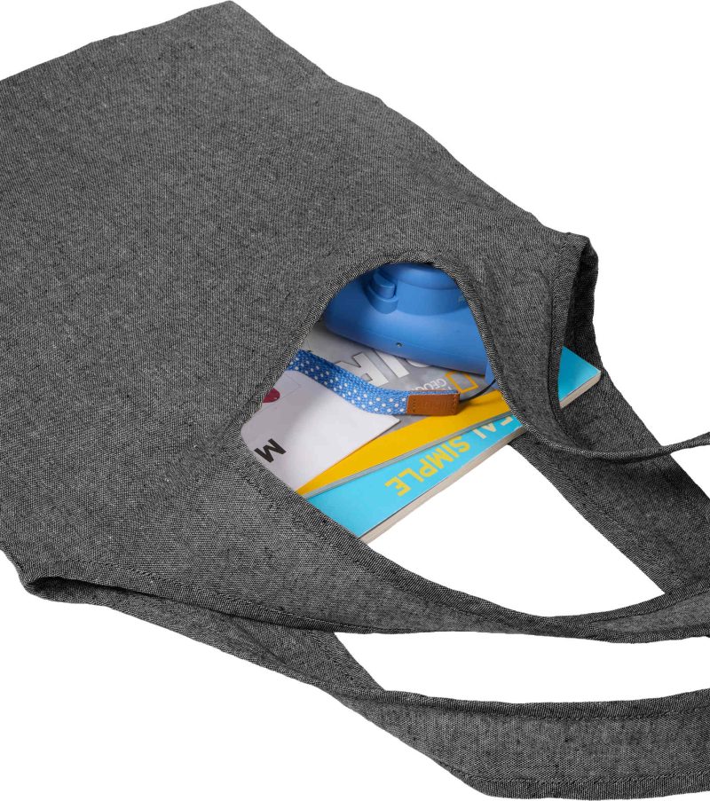 Custom Recycled 5oz Cotton Twill Shopper Tote with logo - 4
