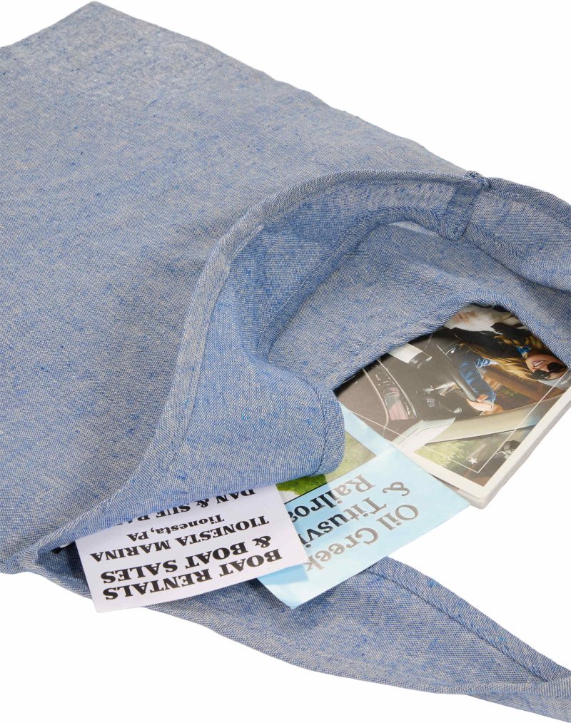 Custom Recycled 5oz Cotton Twill Shopper Tote with logo - 7