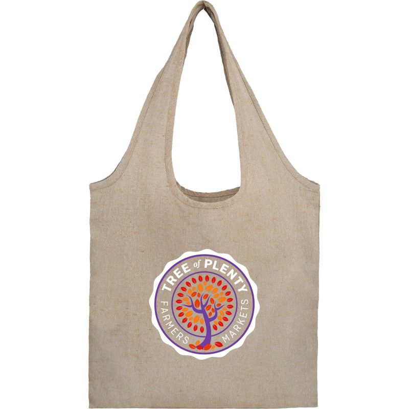 Custom Recycled 5oz Cotton Twill Shopper Tote with logo - 8