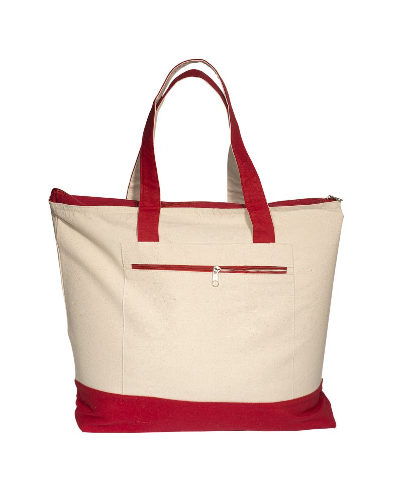 Custom Zippered Cotton Canvas Tote Bag. with logo - 6