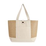 Custom Emma Jute and Cotton Shopper Tote with logo - 1