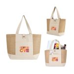 Custom Emma Jute and Cotton Shopper Tote with logo