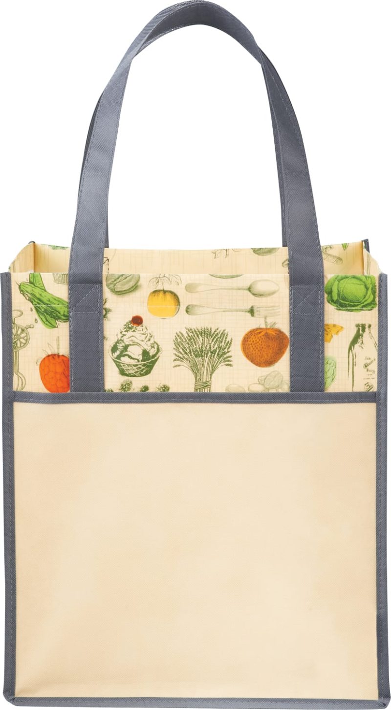 Custom Big Grocery Vintage Laminated Non-Woven Tote with logo - 4