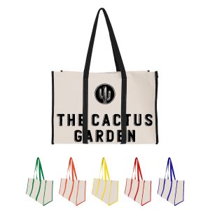 Custom Recycled Canvas Wrap Around Tote Bag with logo