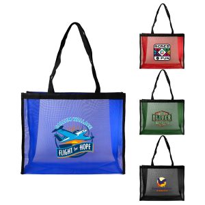 Custom Recycled Mesh Tote Bag with logo