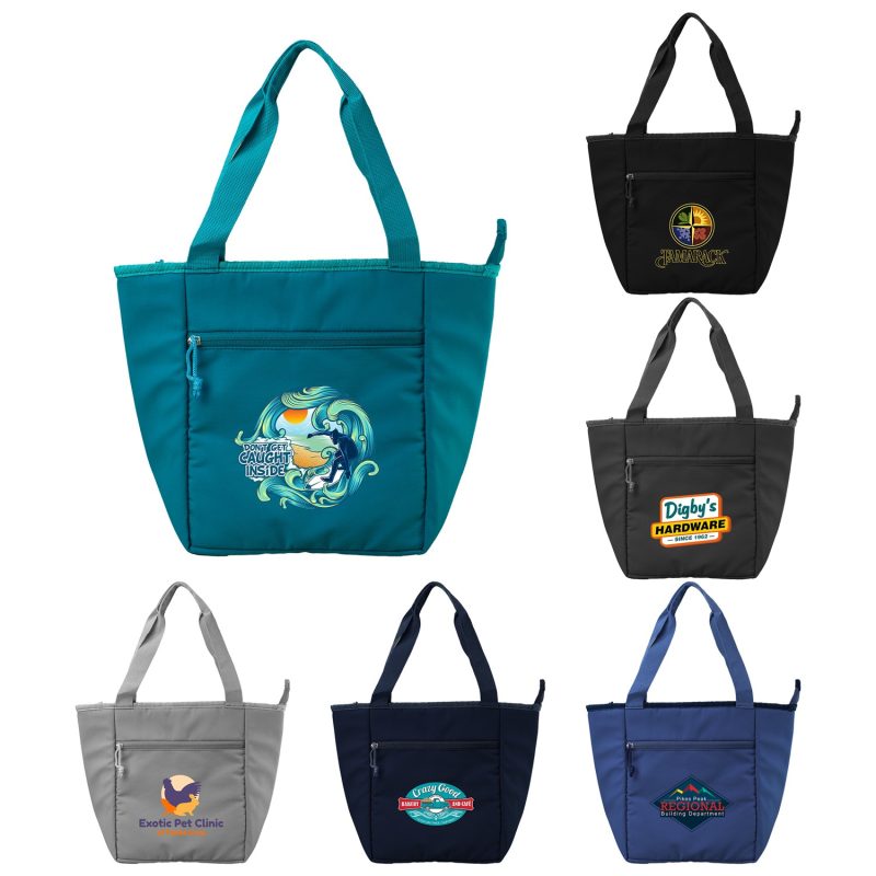 Custom Roam Zippered Cooler Tote with logo
