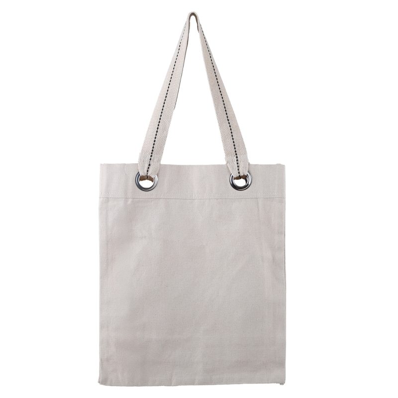 Custom 12 oz. Cotton Canvas Tote w/Large Grommets with logo - 3