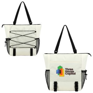 Custom Halsted 600D Ripstop and Washed Nylon Zippered Tote Bag with logo