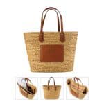 Custom Akena Natural Hyacinth Grass Tote with logo