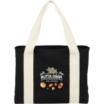Custom Black Cotton Tote w/ Cotton Handles with logo