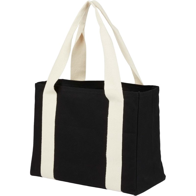 Custom Black Cotton Tote w/ Cotton Handles with logo - 3