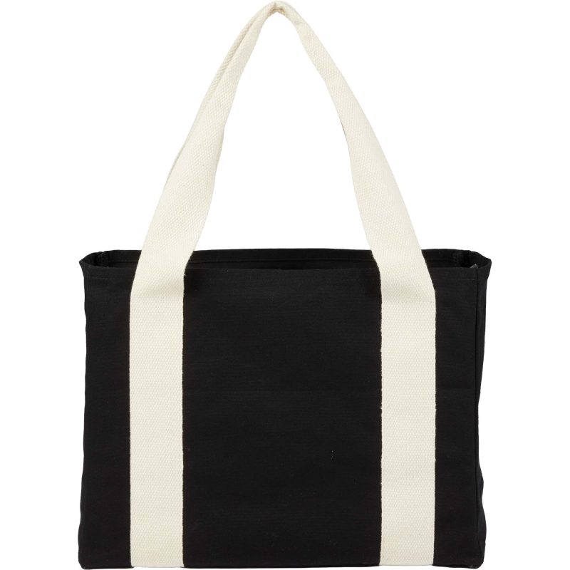 Custom Black Cotton Tote w/ Cotton Handles with logo - 5