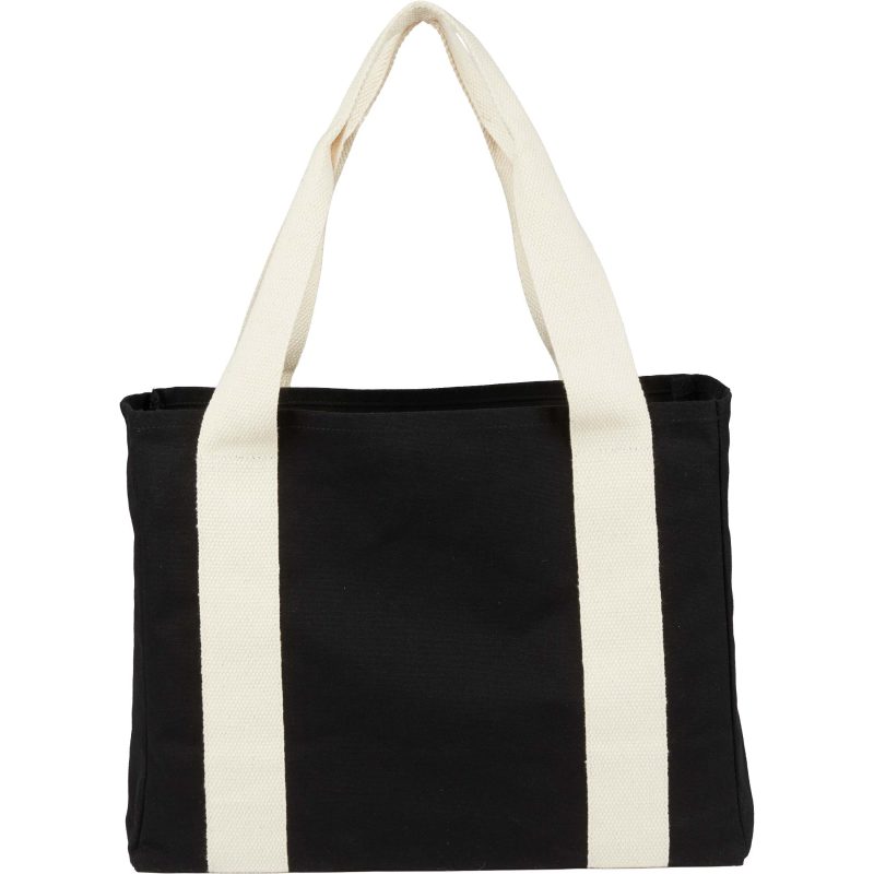 Custom Black Cotton Tote w/ Cotton Handles with logo - 6