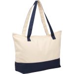 Custom Color Accent Zippered Cotton Tote with logo - 4