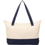 Custom Color Accent Zippered Cotton Tote with logo - 6