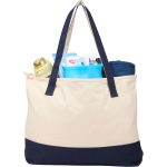 Custom Color Accent Zippered Cotton Tote with logo - 9