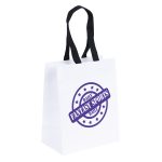 Custom Ash - Woven Handle White Eurototes - Flexo Ink Print with logo - 2