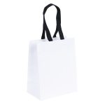 Custom Ash - Woven Handle White Eurototes - Flexo Ink Print with logo - 3