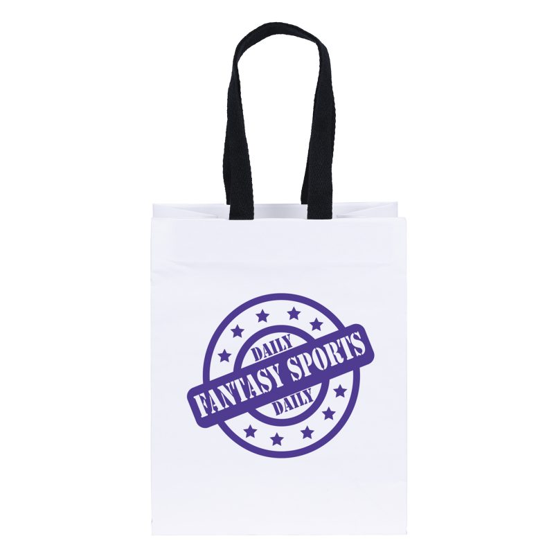 Custom Ash - Woven Handle White Eurototes - Flexo Ink Print with logo