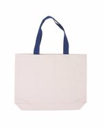 Custom Cotton Canvas Tote Bag with Color Accents with logo - 4