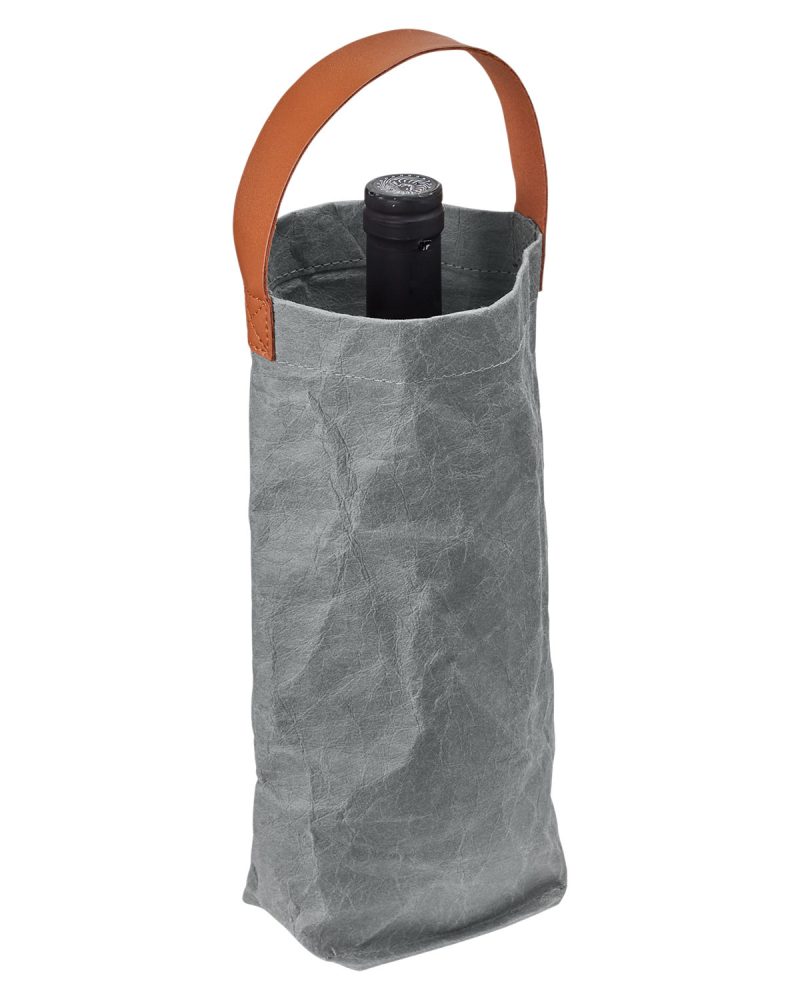 Custom Home & Table Washed Paper Wine Tote Bag. with logo - 9