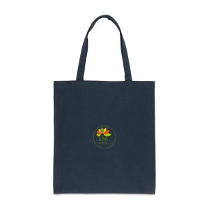 Custom Impact AWARE™ Recycled Cotton Tote w/Bottom 145g - Blue with logo