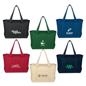 Custom Large 24 oz. Starboard Cotton Canvas Tote Bag with logo