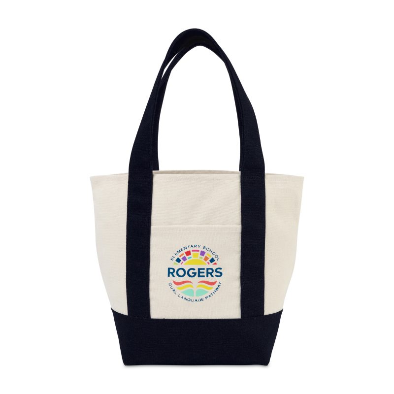 Custom Mini Canvas Tote - Black with logo